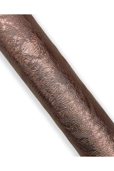 Pellame laminata marrone STROPICCIATO, pelle METALLIZZATA morbida, capra lucida sportiva per fai da te