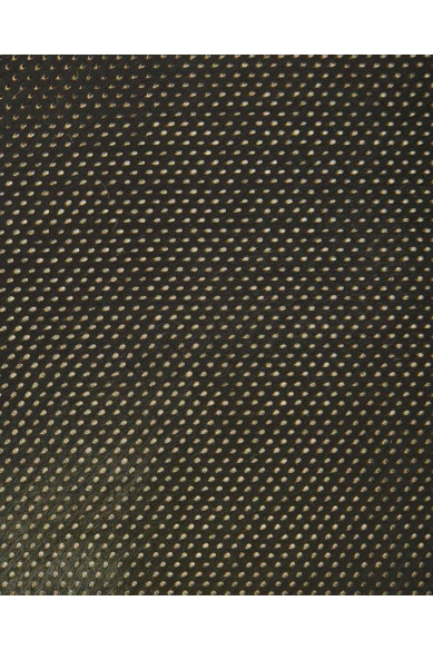 Dark green PIERCED hair on leather hide, tiny CIRCLES print on pony calfskin, soft hairy cowhide for crafting