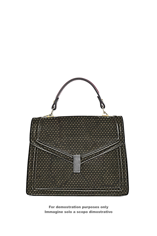 Dark green PIERCED hair on leather...