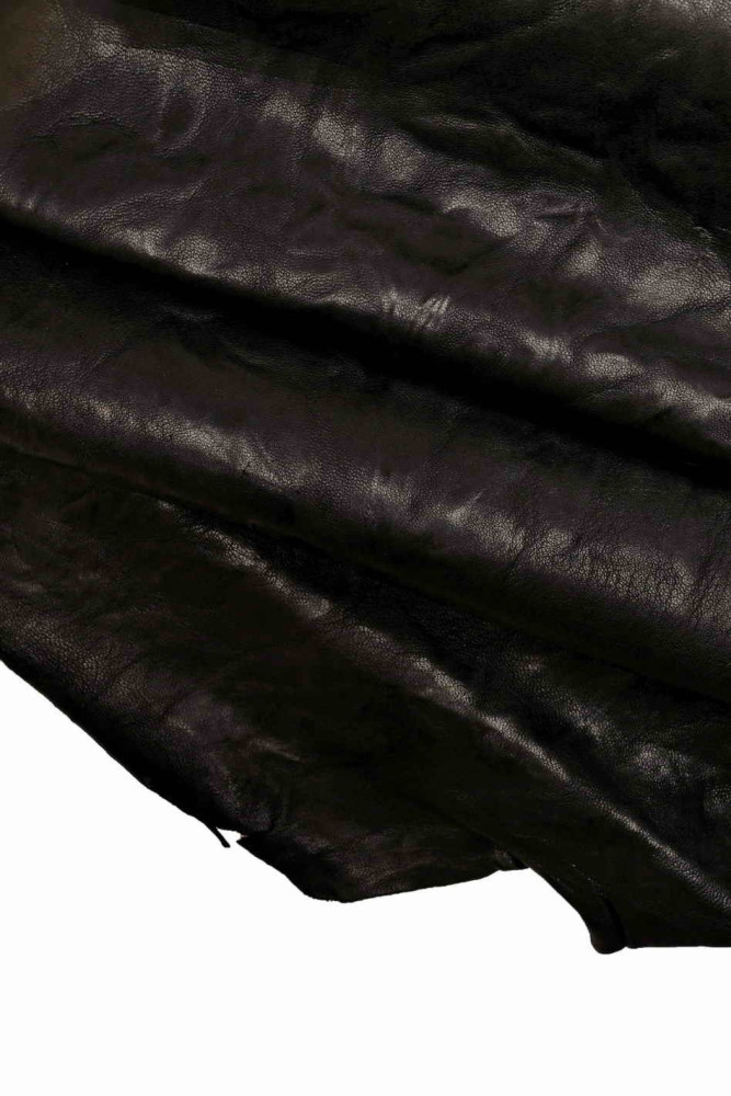BLACK goatskin leather, VEGETABLE...