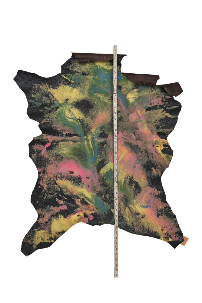 Multicolor HAND-PAINTED leather skin,...