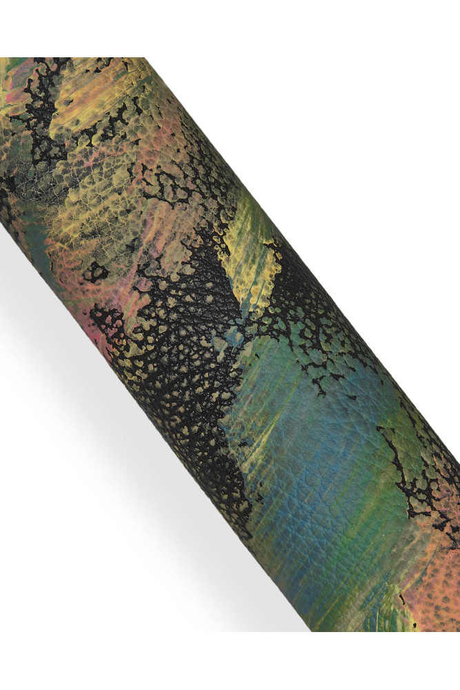 Multicolor HAND-PAINTED leather skin,...