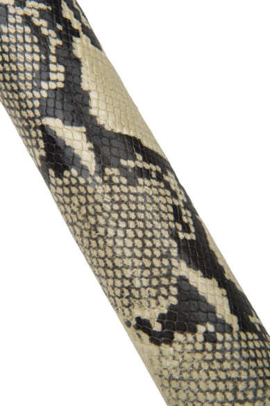 ROCK PYTHON leather hide, semi glossy SNAKE textured cowhide, black - grey - beige reptile printed calfskin for hobbyists