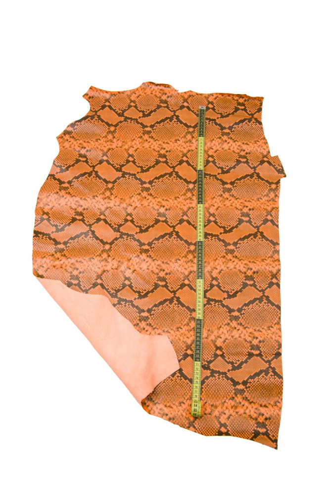 Fluo - NEON orange PYTHON leather...