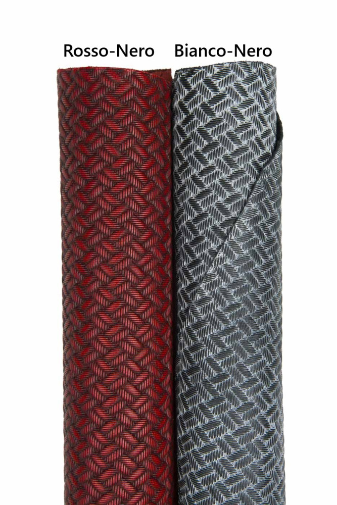 Pelli stampa INTRECCIO, vitello rosso...