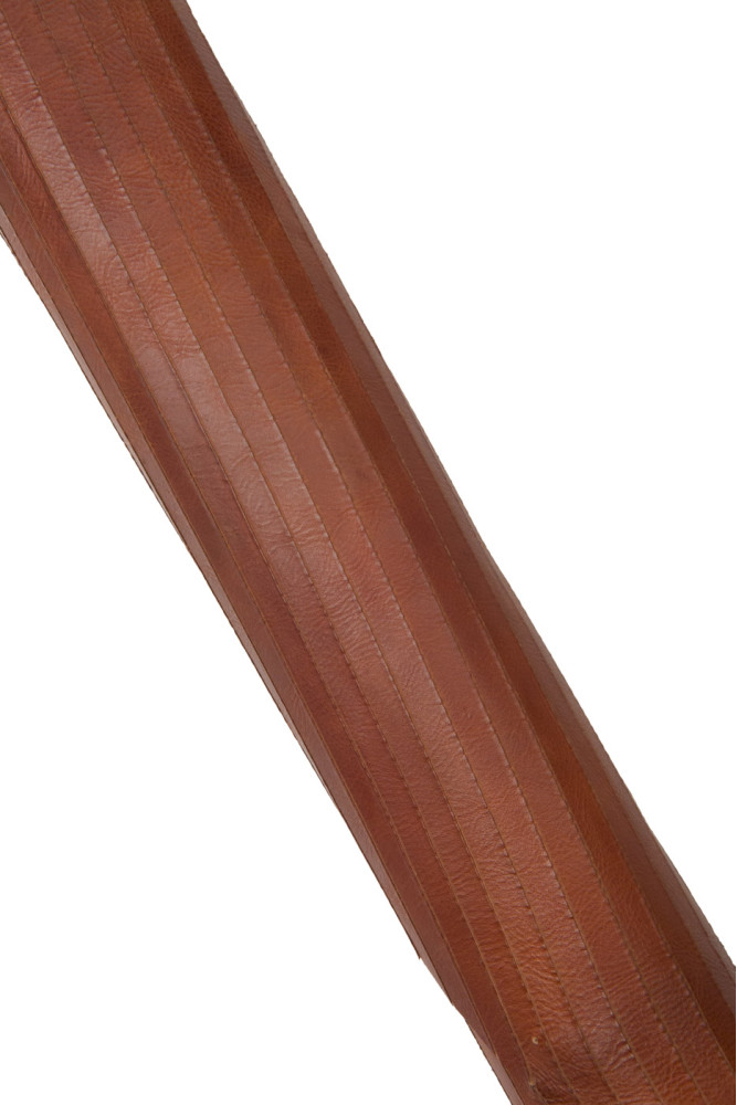 Genuine CARVED leather hide, reddish...