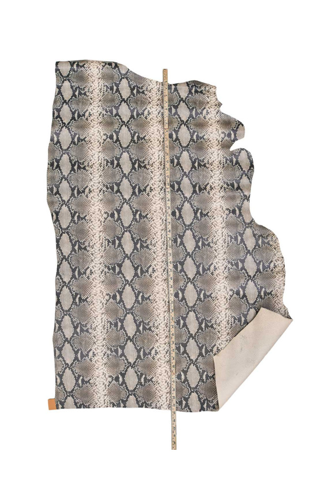 Grey black PYTHON textured leather...