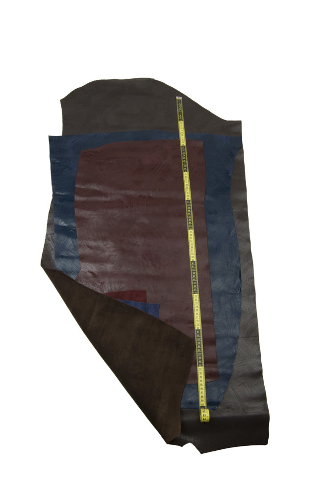 Burgundy, blue, brown CRACKLED...