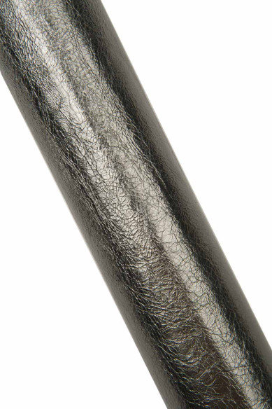 Pellame LAMINATO acciaio, vitello metallizzato grigio, pelle STROPICCIATA lucida per fai da te