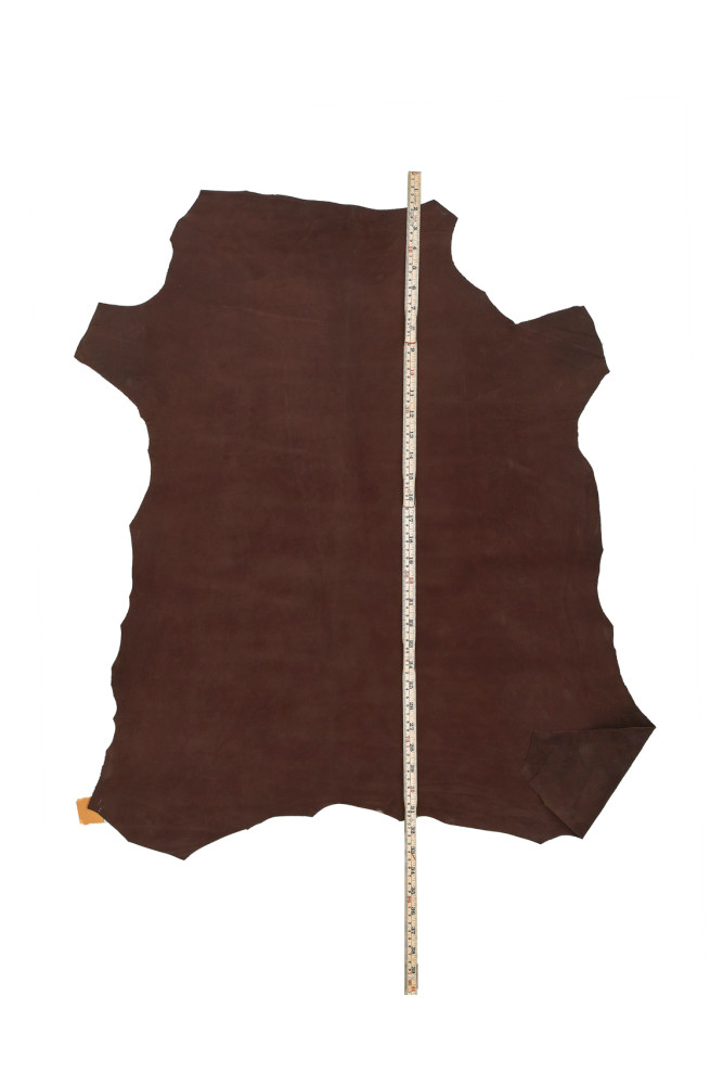 Dark brown NUBUCK leather hide, top...
