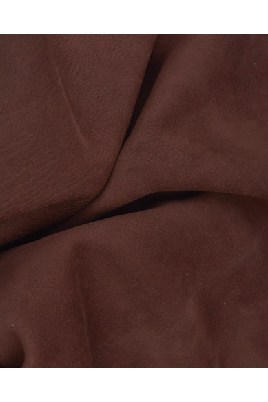 Dark brown NUBUCK leather hide, top quality suede calfskin, soft cowhide light grain   0.8-0.9 mm