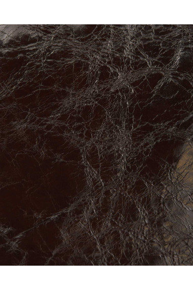 Dark brown WRINKLED leather skin, VINTAGE glossy  goatskin, soft hide for crafting  0.6 - 0.7 mm