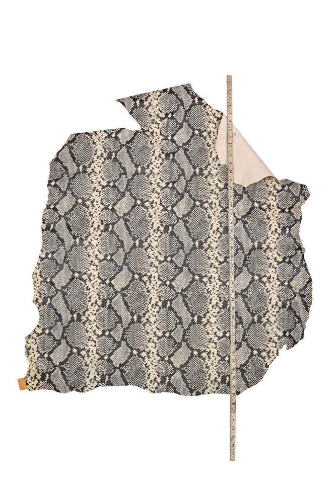 Python textured leather skin, grey...