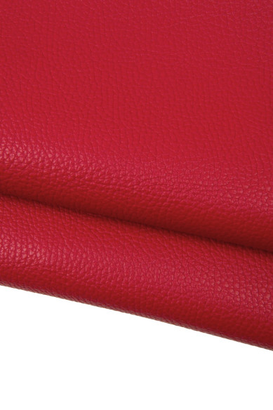 Pelle rossa con GRANA, vitello stampa DOLLARO, pellame italiano morbido semi lucido per artigiani