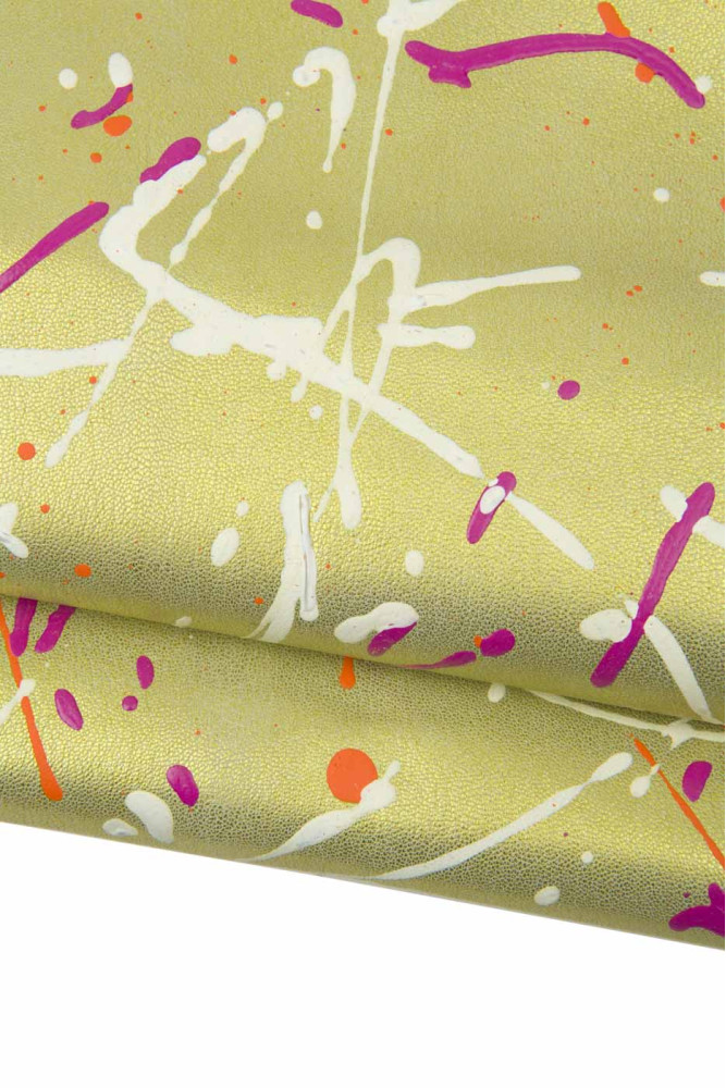 Multicolor SPLASH print on gold...