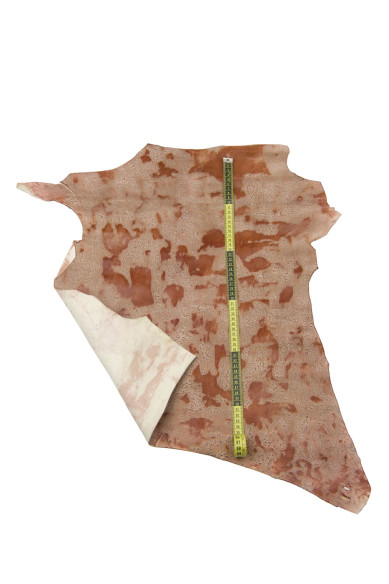 Brown super VINTAGE leather skin, CORK - like aged, distressed goatskin, sporty leather for hobbyists