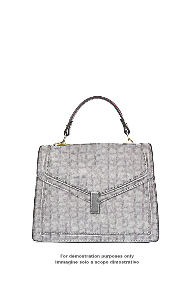 Silver white CROCODILE embossed...