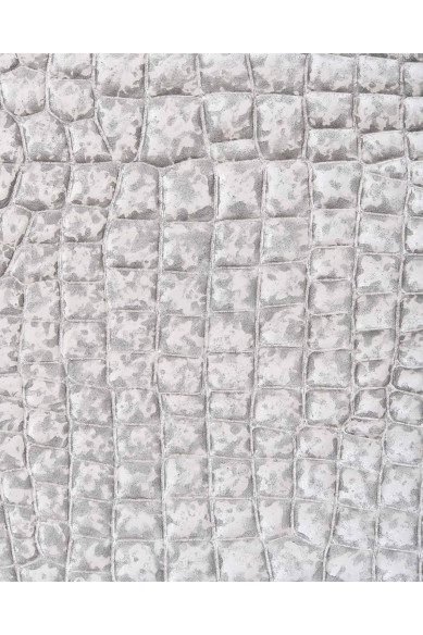Silver white CROCODILE embossed leather hide, metallic GLITTER cowhide, elegant calfskin medium softness