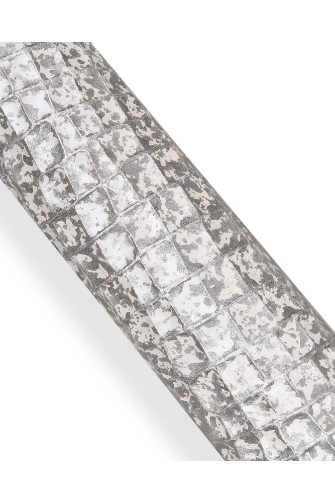 Silver white CROCODILE embossed...