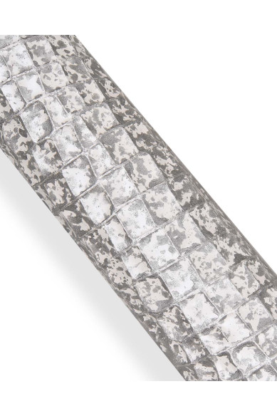 Silver white CROCODILE embossed leather hide, metallic GLITTER cowhide, elegant calfskin medium softness