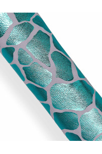 Turquoise metallic leather...