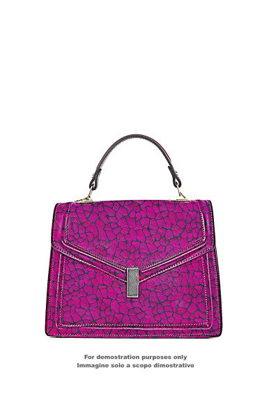 Pelle laminata fuxia stampa GIRAFFA, pellame di capra metallizzata su base camoscio nero morbida per hobbisti