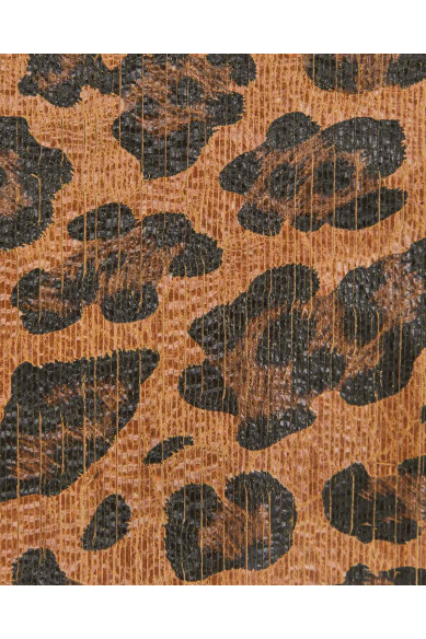 Pelle LEOPARDO cuoio/nero INTAGLIATO, capra stampa lucida animalier ghepardo, morbida, per hobbisti
