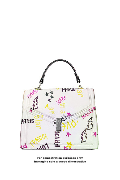 Pellame stampa scritte colorate, vitello biancon con PAROLE e SIMBOLI, pelle particolare aspetto opaco, morbida