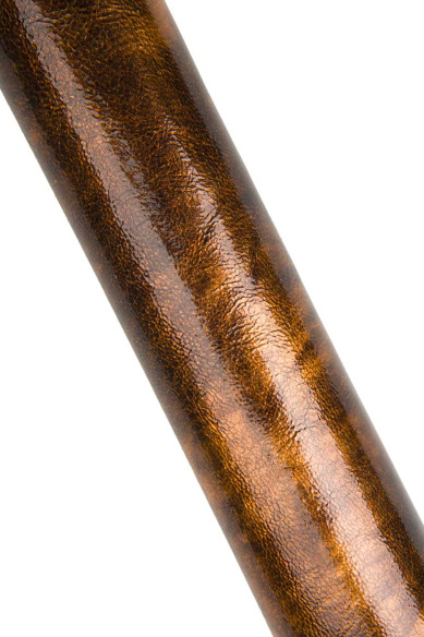 Capra lucida arancio - nero SFUMATA, pelle metallizzata VERNICIATA con grana, pellame stropicciato morbido