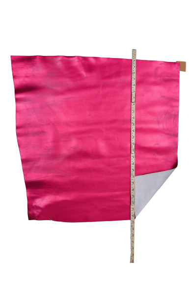 Red METALLIC leather hide, magenta SMOOTH cowhide, soft calfskin for diy projects, 1.2 - 1.3 mm