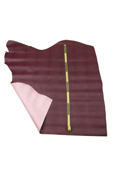 Pelle stampa LUCERTOLA bordeaux, vitello LIZARD lucido, pellame  0.9 - 1.1 mm, morbidezza media