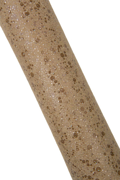 Beige - brown IRIDESCENT METALLIC leather hide, circle printed suede calfskin, glittered soft cowhide