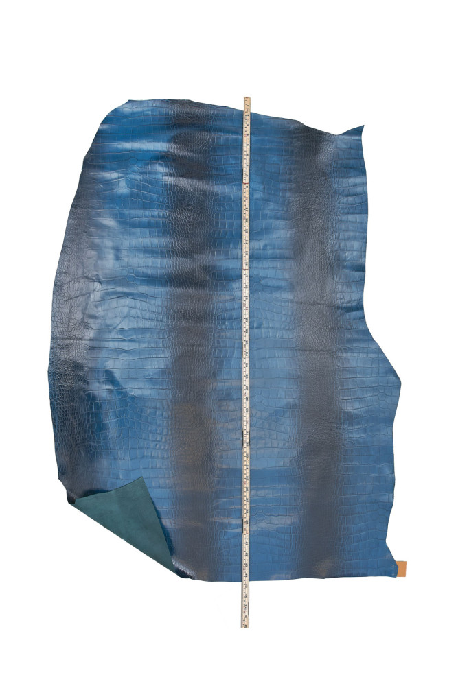 CROCODILE embossed leather hides, red...