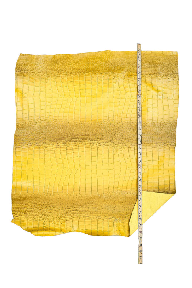 CROCODILE embossed leather hides, red...