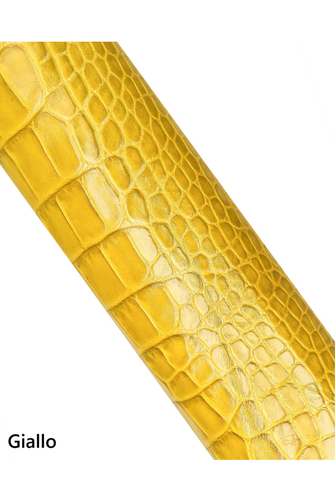 Pelle COCCODRILLO rosso giallo blu,...