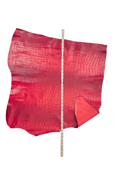 CROCODILE embossed leather hides, red yellow blue alligator printed cowhide, soft calfskin for GARMENTS