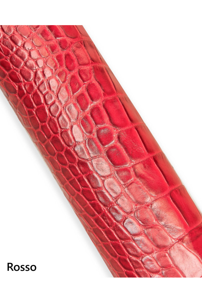Pelle COCCODRILLO rosso giallo blu,...