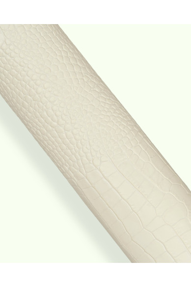 Pelle COCCODRILLO bianco, vitello LUCIDO stampa alligatore, pellame semi rigido per artigiani