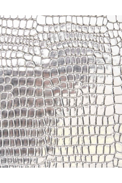 SILVER CROCODILE embossed leather hide, super SOFT metallic goatskin, bright sparkle hide for diy projects