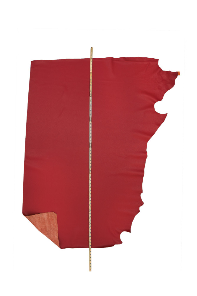 Red PEBBLE GRAIN printed leather...