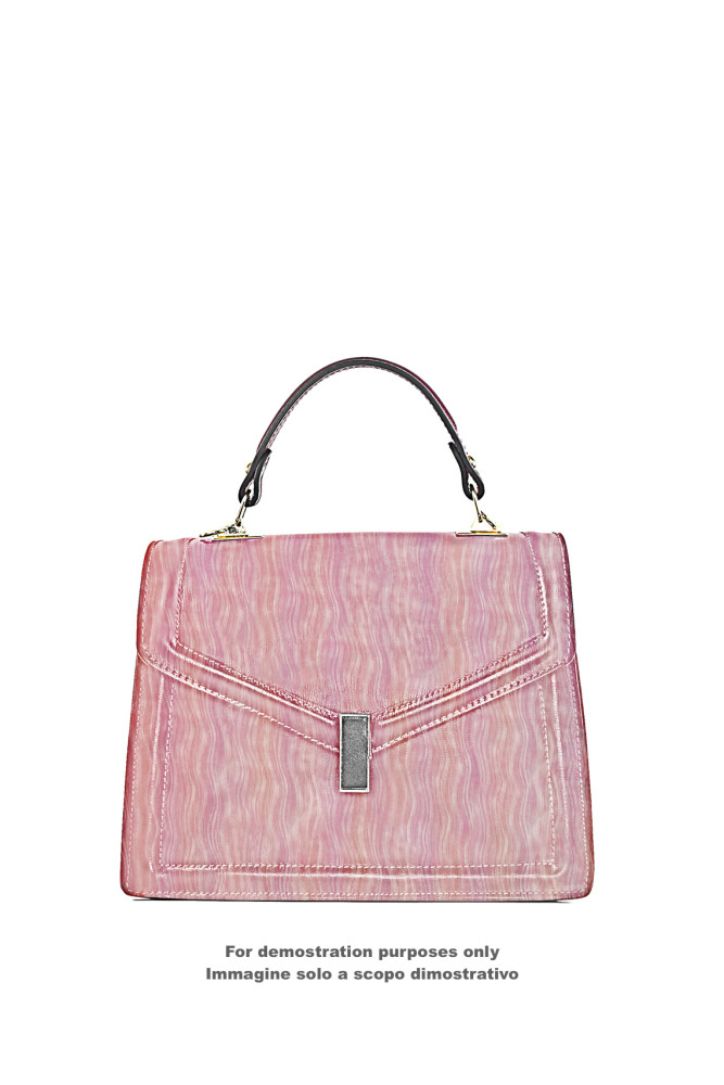 Pelle rosa argento LAMINATA, vitello...