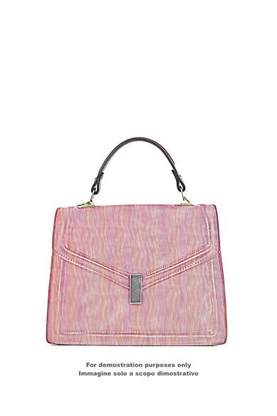 Pink - silver leather hide, METALLIC WAVE printed cowhide, soft calfskin for hobbyists