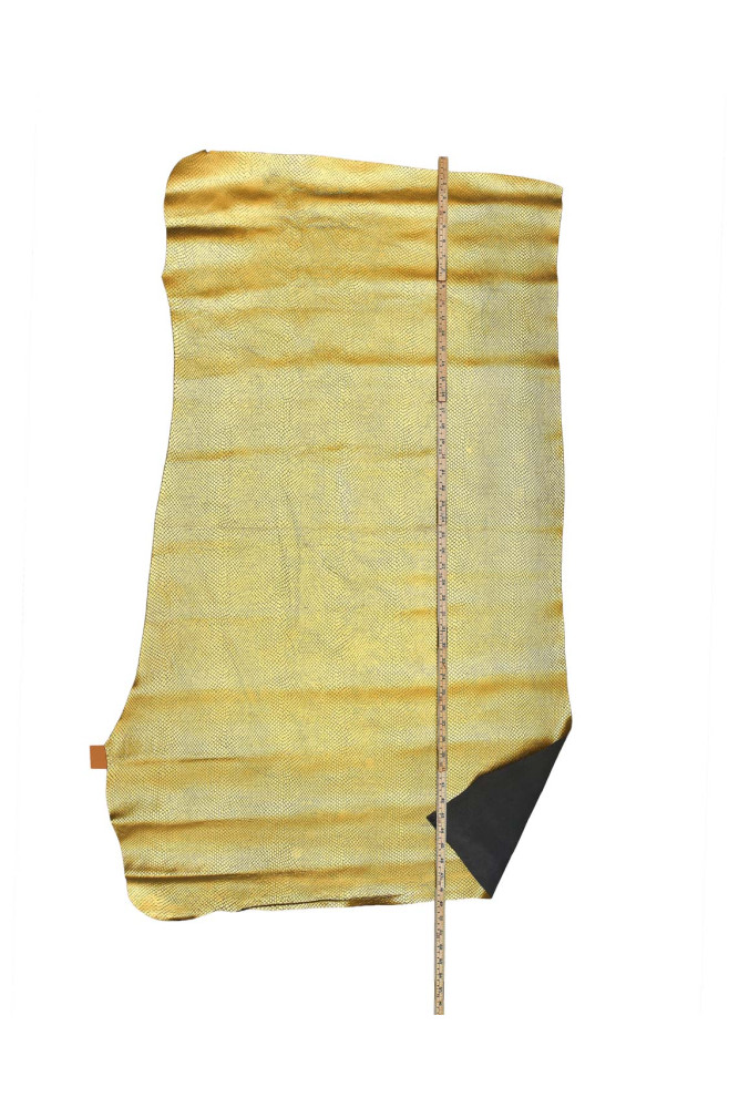Gold PYTHON leather hide, GOLDEN...