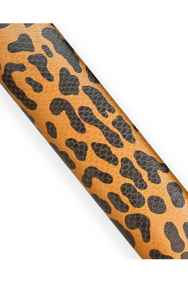 Beige - black LEOPARD textured leather hide, reptile embossed calfskin - CHEETAH print, cowhide for dyi projects