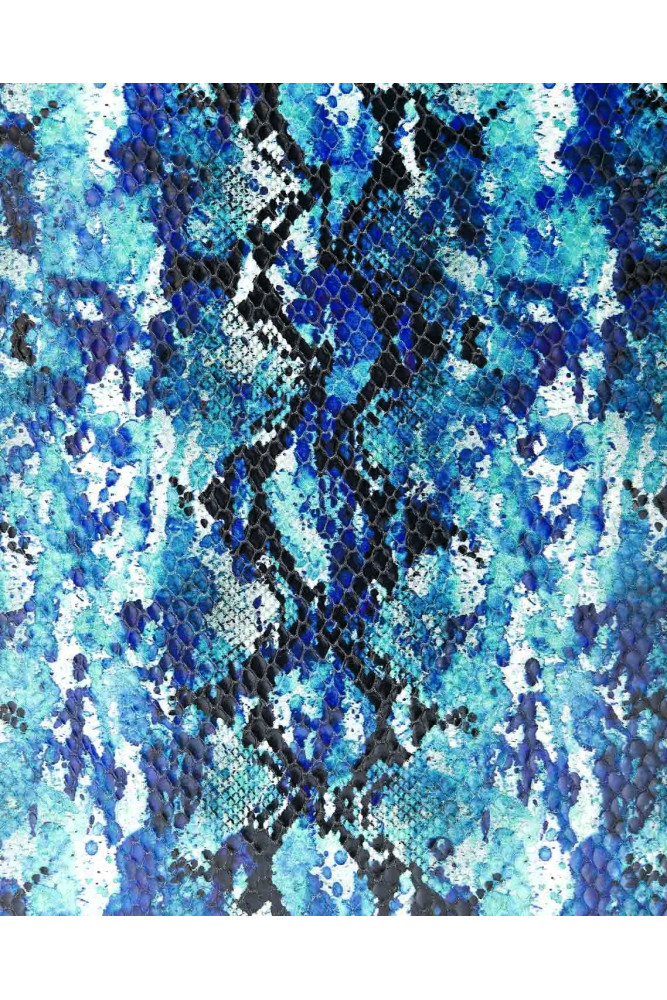 PYTHON leather hide, blue - light...