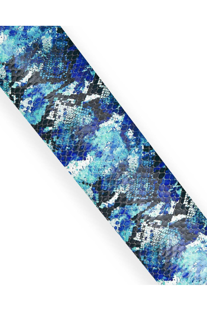 PYTHON leather hide, blue - light...