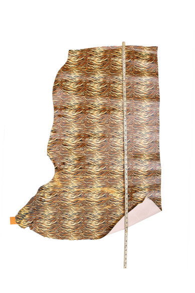 ZEBRA printed PATENT leather hide, black - brown - beige animal textured cowhide, glossy calfskin 1.1 - 1.3 mm