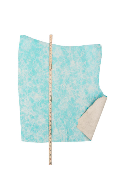 Pelle stampa CRACKLE rosa - celeste, vitello morbido effetto INVECCHIATO, consumato, pellame sportivo