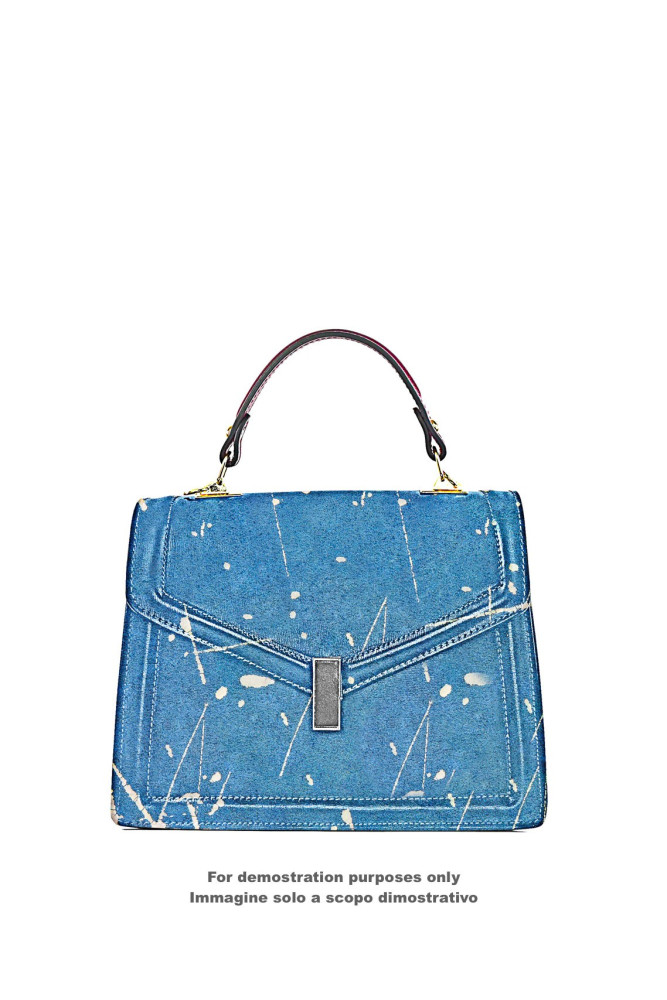 SPLASH printed leather hide, white...