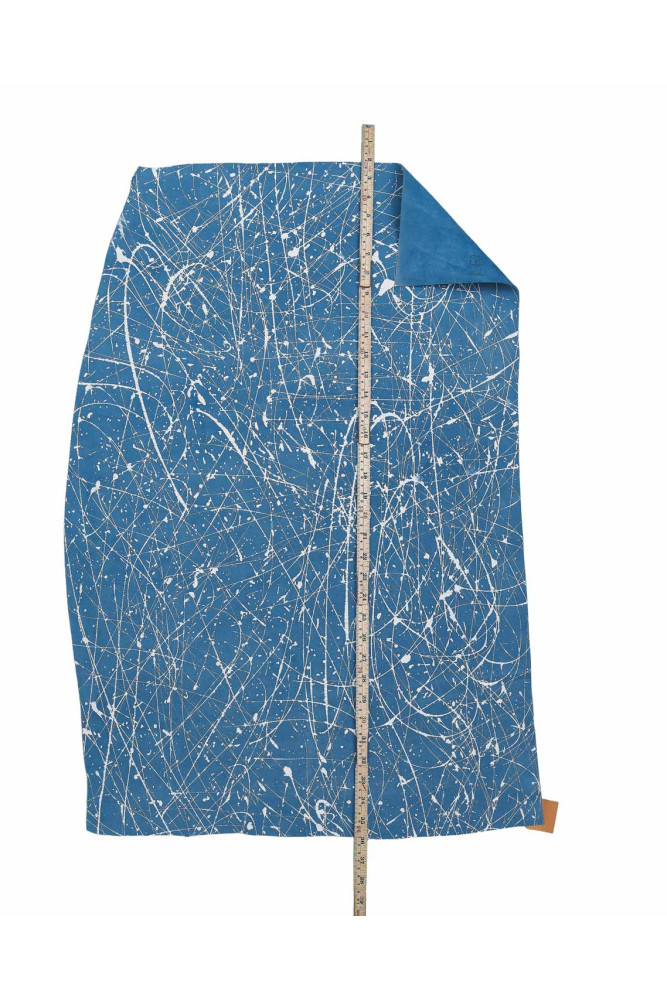 SPLASH printed leather hide, white...